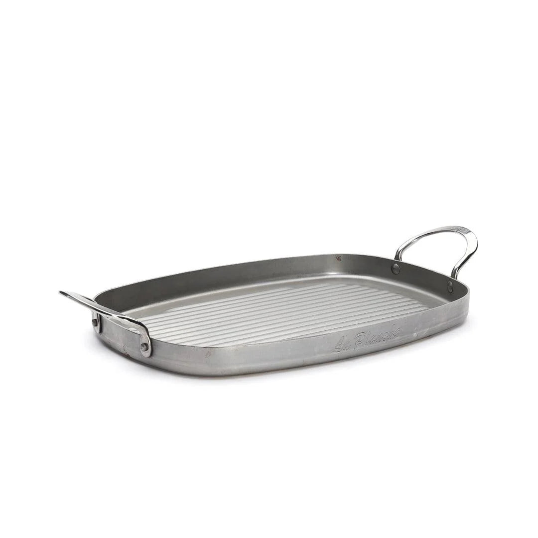 de Buyer - Mineral B Rectangular Grill Pan, 38cm - Lacbleu Wines - DB5640.02 - 3011245640026