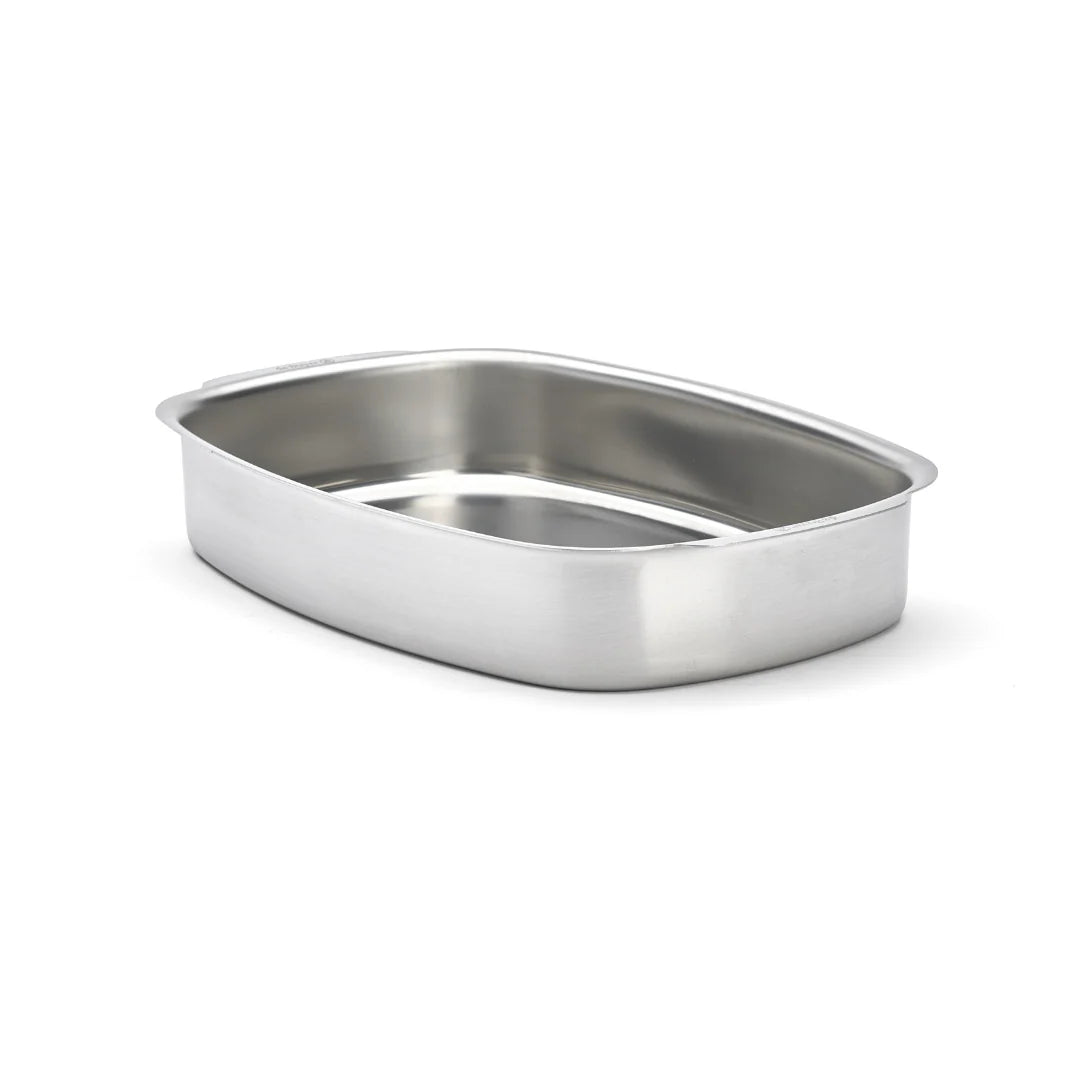 de Buyer - Rectangular Stainless Steel Roasting Dish, 38x26cm - Lacbleu Wines - DB3124.38 - 3011243124382