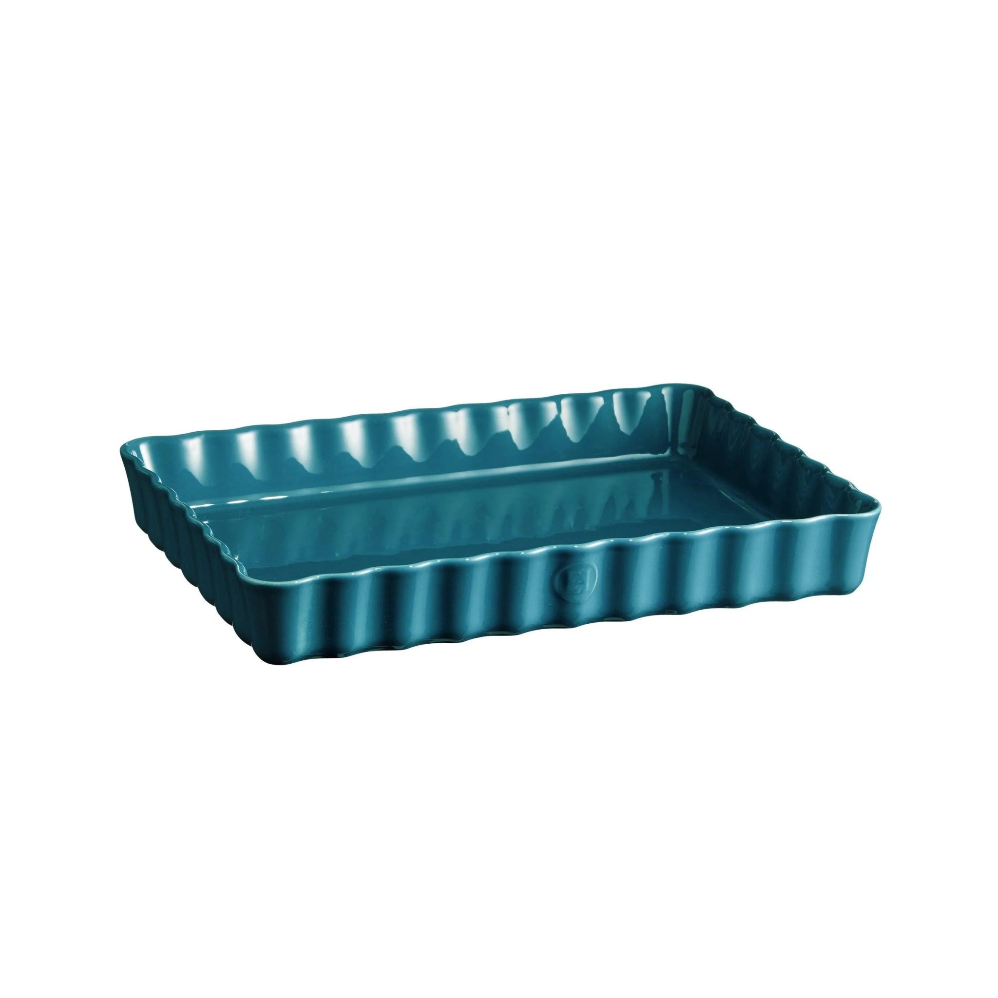 Emile Henry - Deep Rectangular Tart Dish, 34x24cm, Mediterranean Blue - Lacbleu Wines - EH606038 - 3289316060381