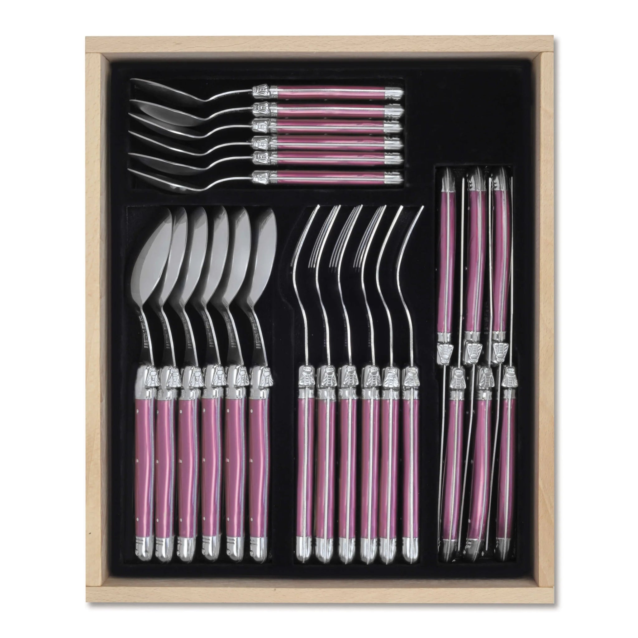 Laguiole par André Verdier - 24 Piece Cutlery Set - Lacbleu Wines - K58PB - 3289490014255