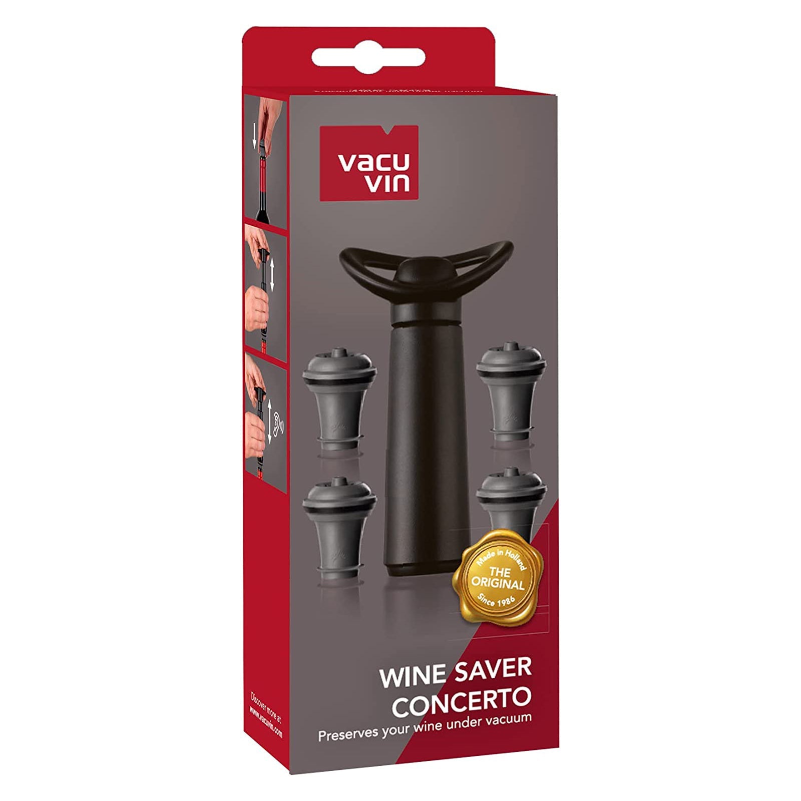 Vacu Vin - Wine Saver Concerto + 4 Stoppers - Lacbleu Wines - VV9874606 - 8714793098749