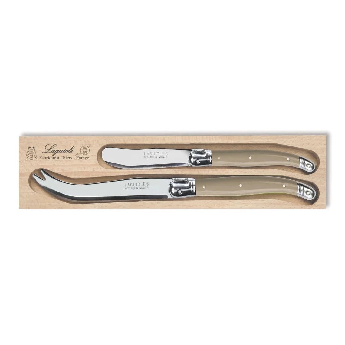 Laguiole by André Verdier - 2 Piece Cheese Knife Set - Lacbleu Wines - K72T - 3289490014583