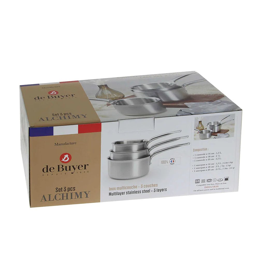 de Buyer - 3 Piece Alchimy Saucepan Set - Lacbleu Wines - DB360103 - 3011243601036