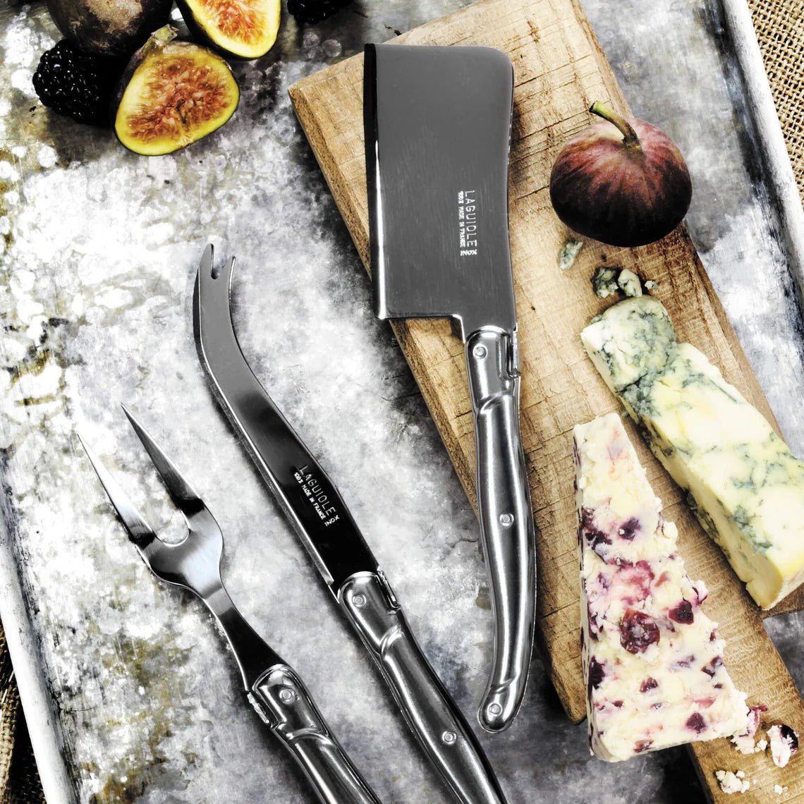 Laguiole by André Verdier - 3 Piece Cheese Knife Set - Lacbleu Wines - K70N - 3289490000098