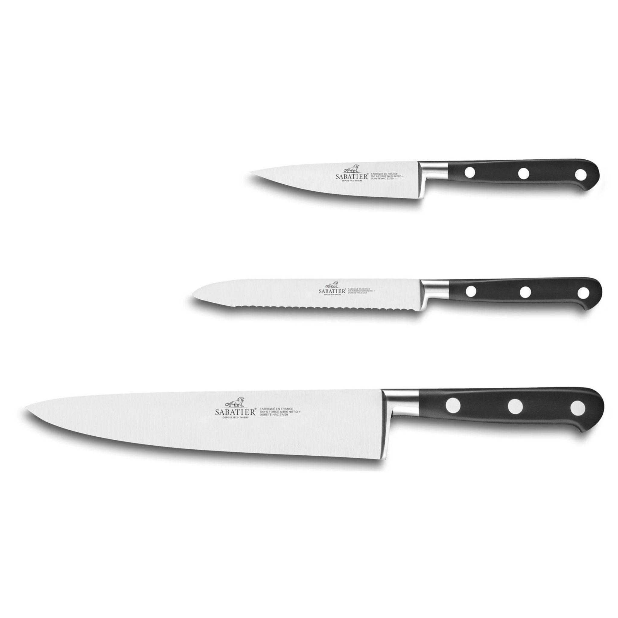 Sabatier - 3 Piece Ideal Knife Set - Lacbleu Wines - LS804480 - 3269418044809