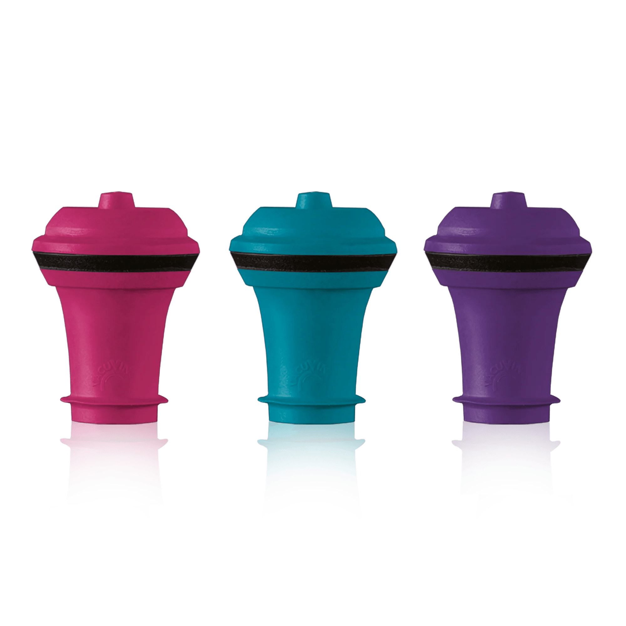 Vacu Vin - 3pcs Wine Stopper Set, Mixed Colours - Lacbleu Wines - VV8850606 - 8714793088504