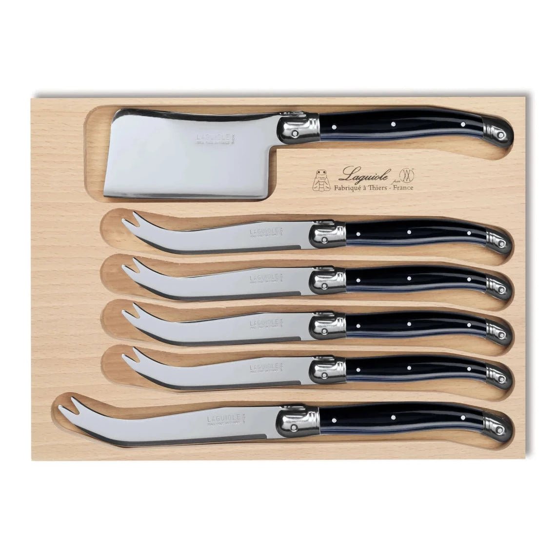 Laguiole by André Verdier - 6 Piece Cheese Knife Set - Lacbleu Wines - K71N - 3289490000333