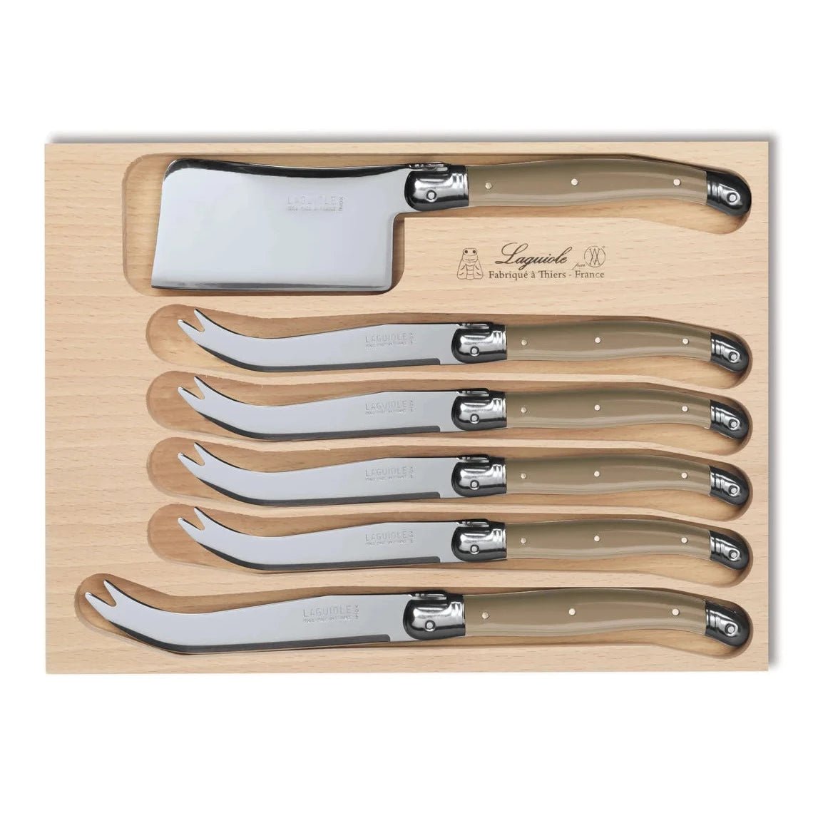 Laguiole by André Verdier - 6 Piece Cheese Knife Set - Lacbleu Wines - K71T - 3289490014590