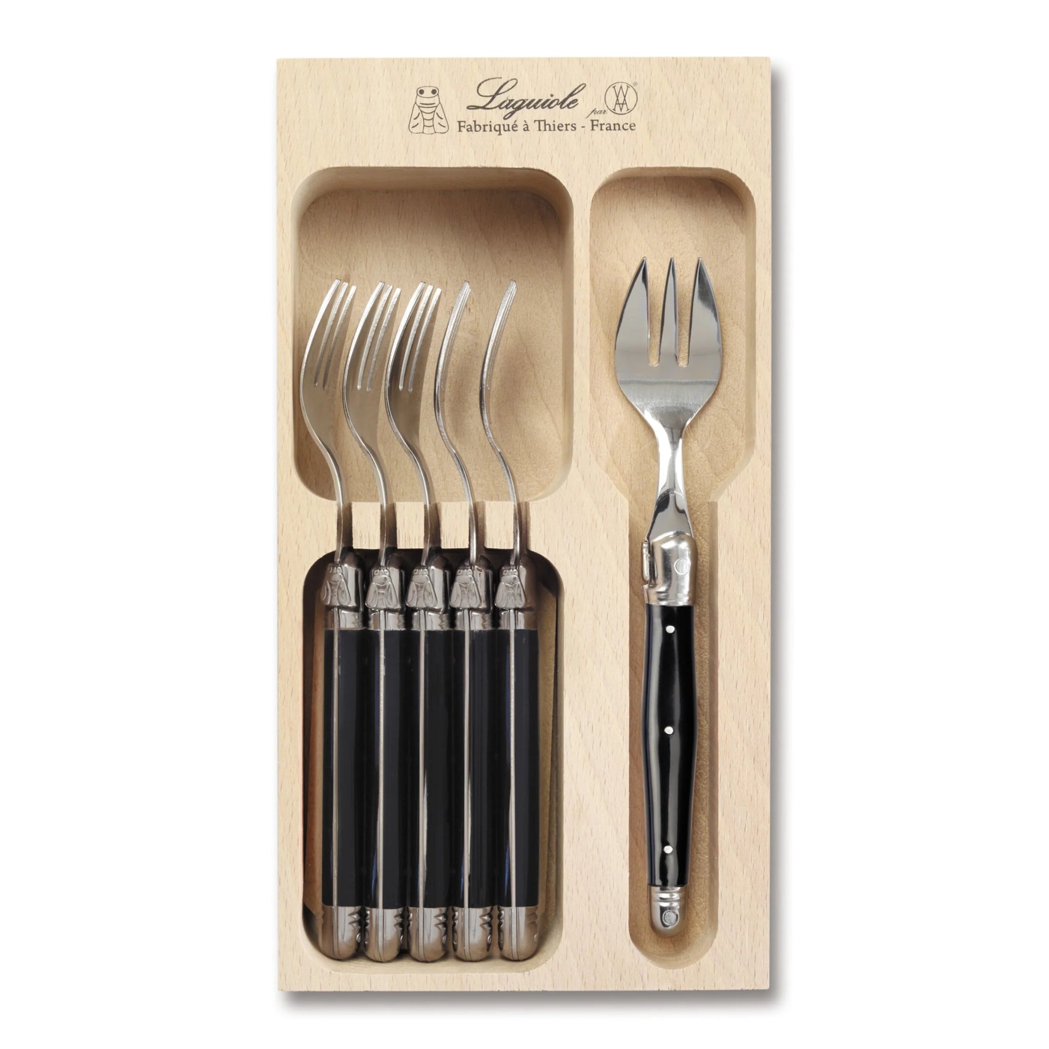 Laguiole by André Verdier - 6pcs Cake Fork Set - Lacbleu Wines - K67N - 3289490006991