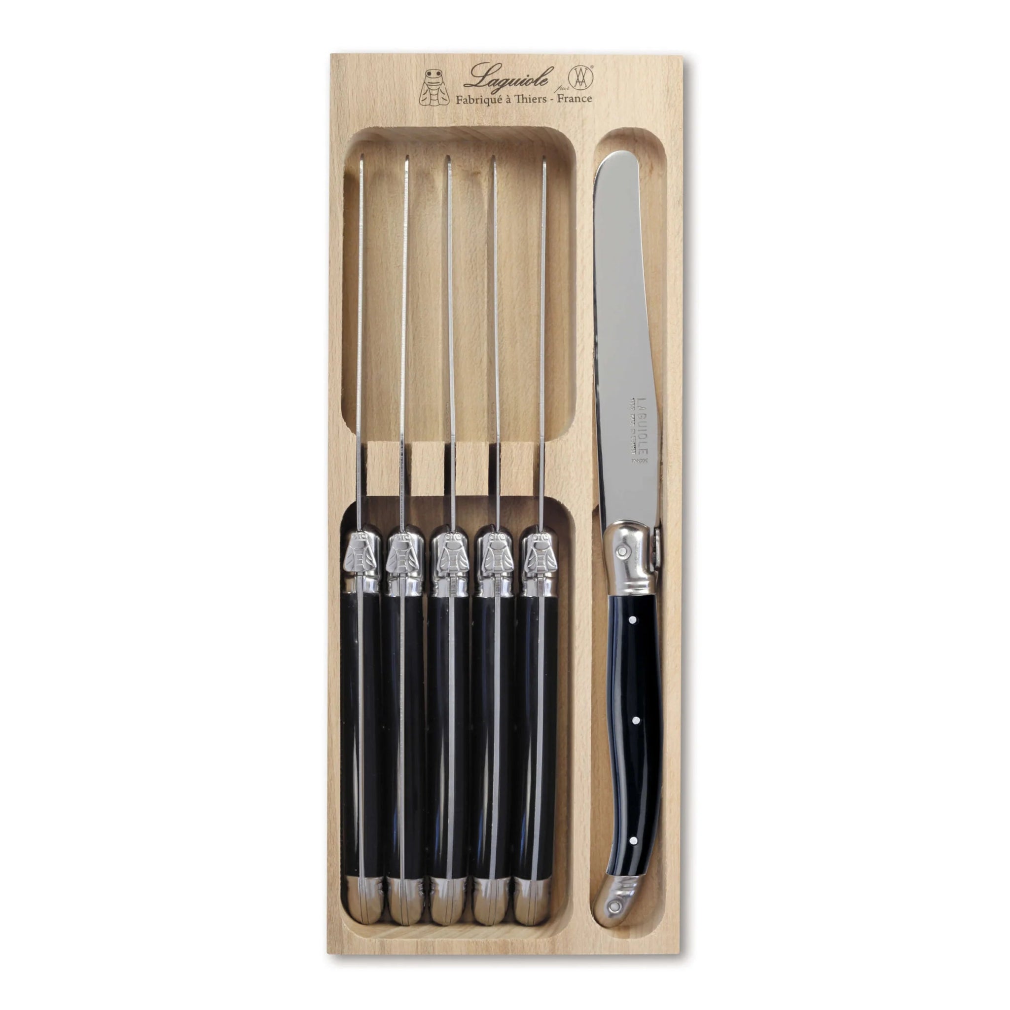 Laguiole by André Verdier - 6pcs Dinner Knife Set - Lacbleu Wines - K56N - 3289490006793