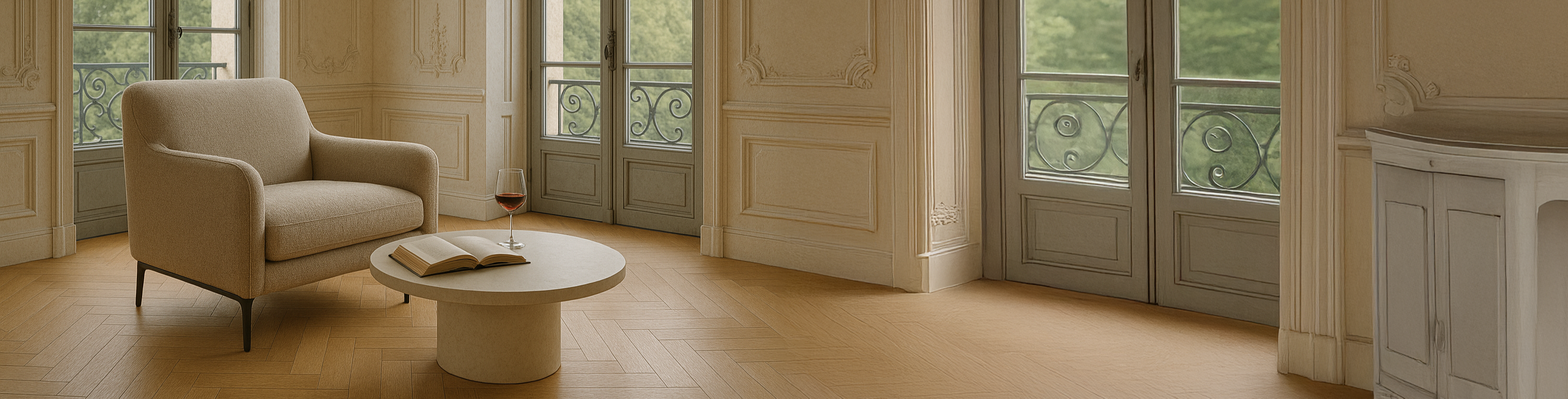 Wooden bookshelf filled with books next to a window in a room with wooden flooring.
