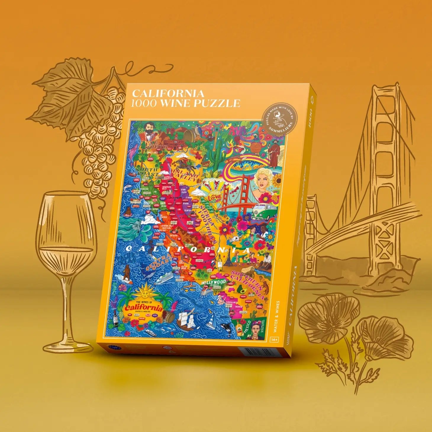 Water & Wines - California Wine Puzzle - Lacbleu Wines - WWCALIFORNIA - 7350121880207