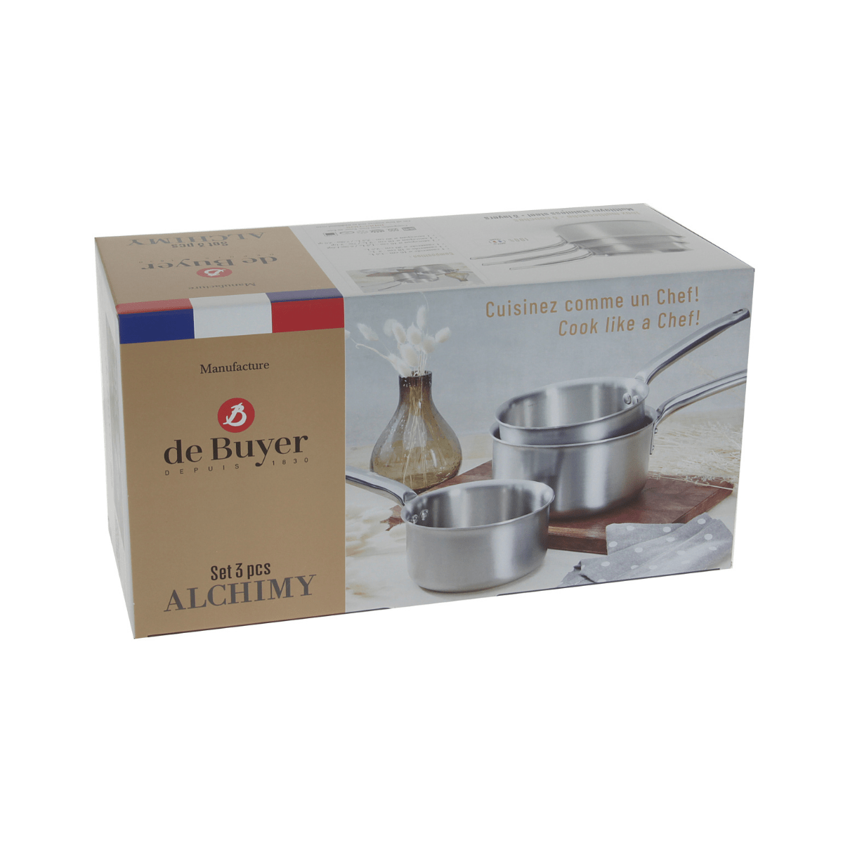 de Buyer - 3 Piece Alchimy Saucepan Set - Lacbleu Wines - DB3601.03 - 3011243601036