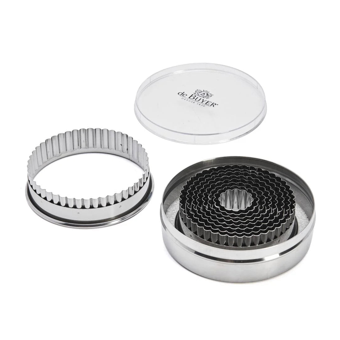 de Buyer - 9 Piece Cookie Cutters Set, Stainless Steel, ø3 - 11cm - Lacbleu Wines - DB3324.00N - 3011243324003