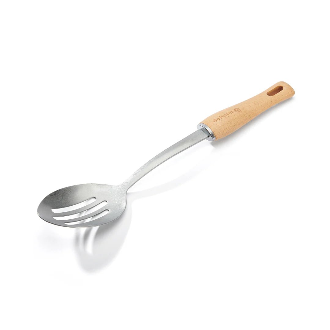 de Buyer - B Bois Slotted Spoon, Beechwood, 33.5cm - Lacbleu Wines - DB2701.00 - 3011242701003