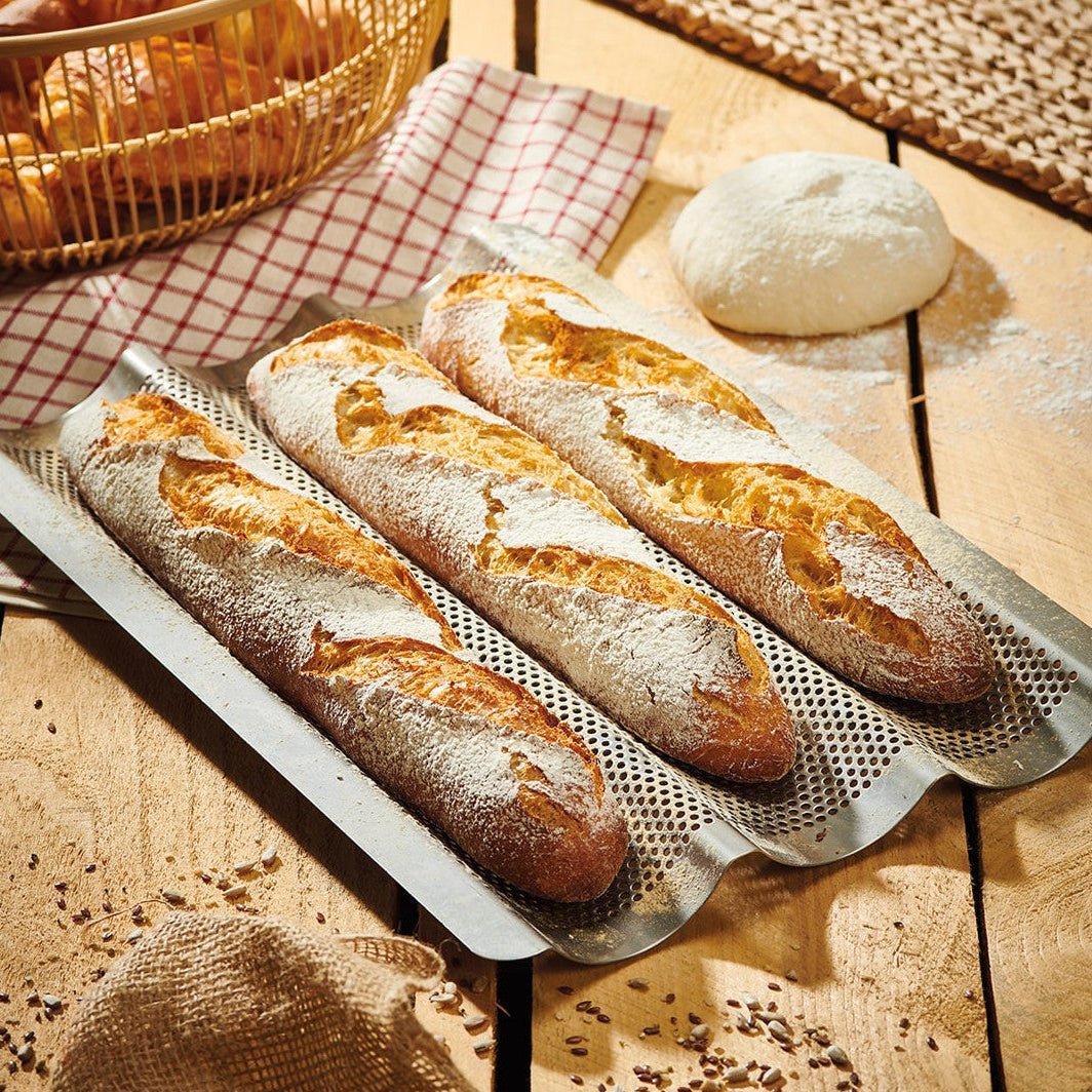 de Buyer - Perforated Baguette Baking Tray, 40cm - Lacbleu Wines - DB3366.03 - 3011243366034