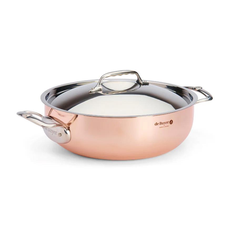 de Buyer - Prima Matera Rounded Sauté Pan with Lid, Steel Handles - Lacbleu Wines - DB623228 - 3011246232282