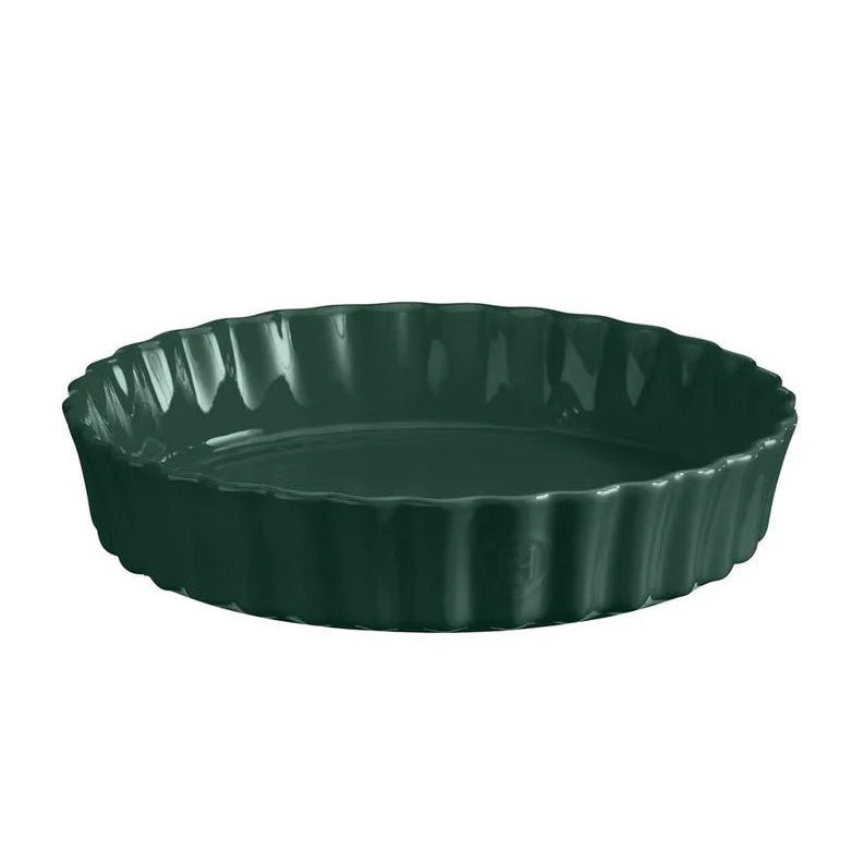 Emile Henry - Deep Flan Dish, ø24cm, Cedar Green - Lacbleu Wines - EH076024 - 3289310760249