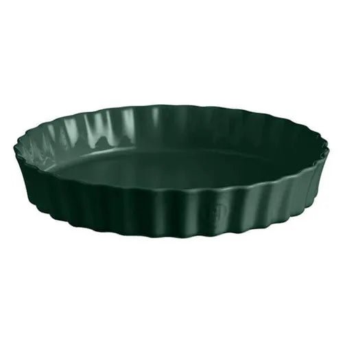 Emile Henry - Deep Flan Dish, ø32cm, Cedar Green - Lacbleu Wines - EH076032 - 3289310760324