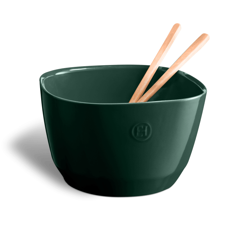 Emile Henry - Medium Salad Bowl, Cedar Green - Lacbleu Wines - EH076594 - 3289310765947