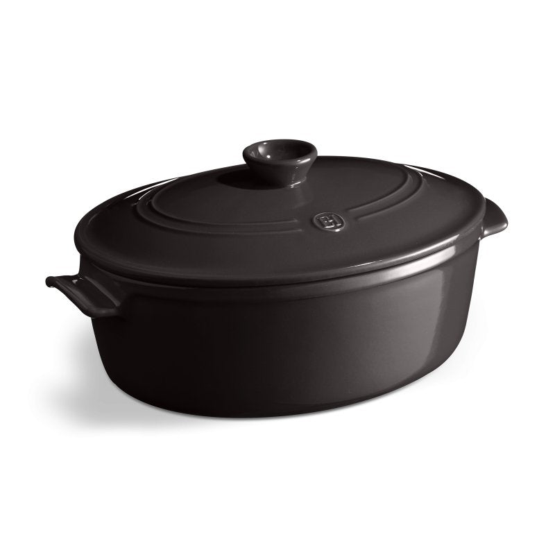 Emile Henry - Oval Casserole, 6.0L, Charcoal - Lacbleu Wines - EH794560 - 3289317945601