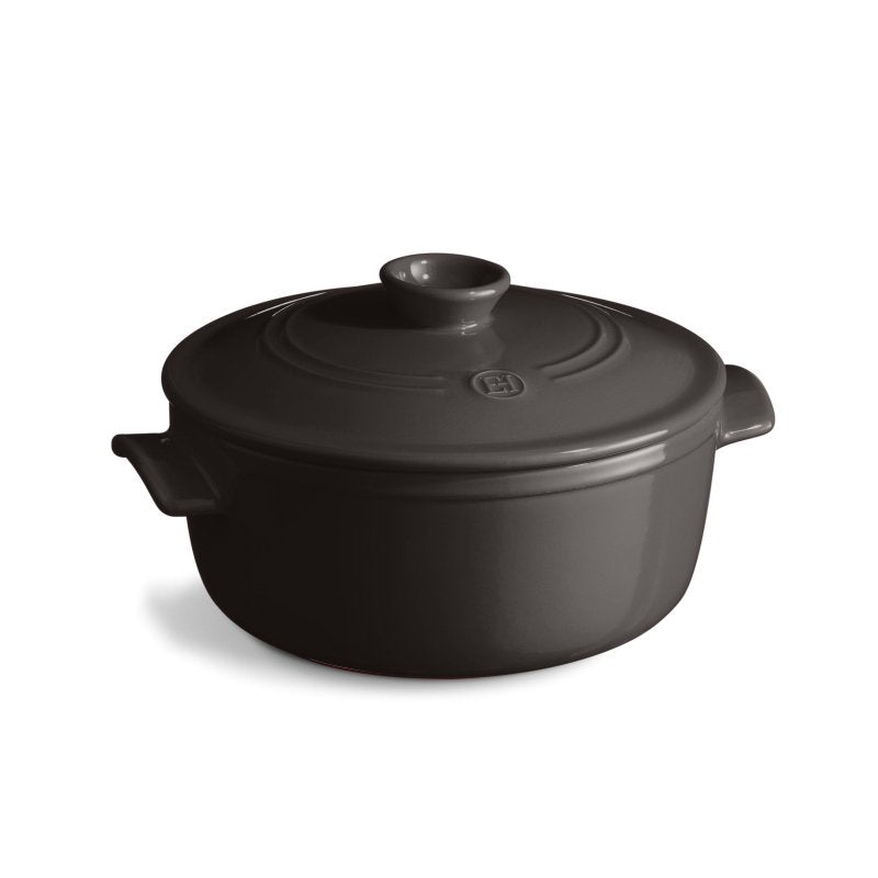 Emile Henry - Round Casserole, 5.3L, Charcoal - Lacbleu Wines - EH794553 - 3289317945533