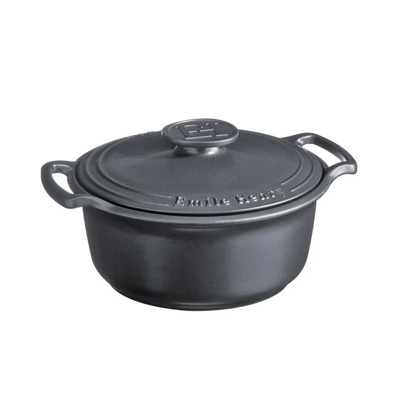 Emile Henry - Sublime Round Casserole, 4.0L, Slate - Lacbleu Wines - EH774740 - 3289317747403