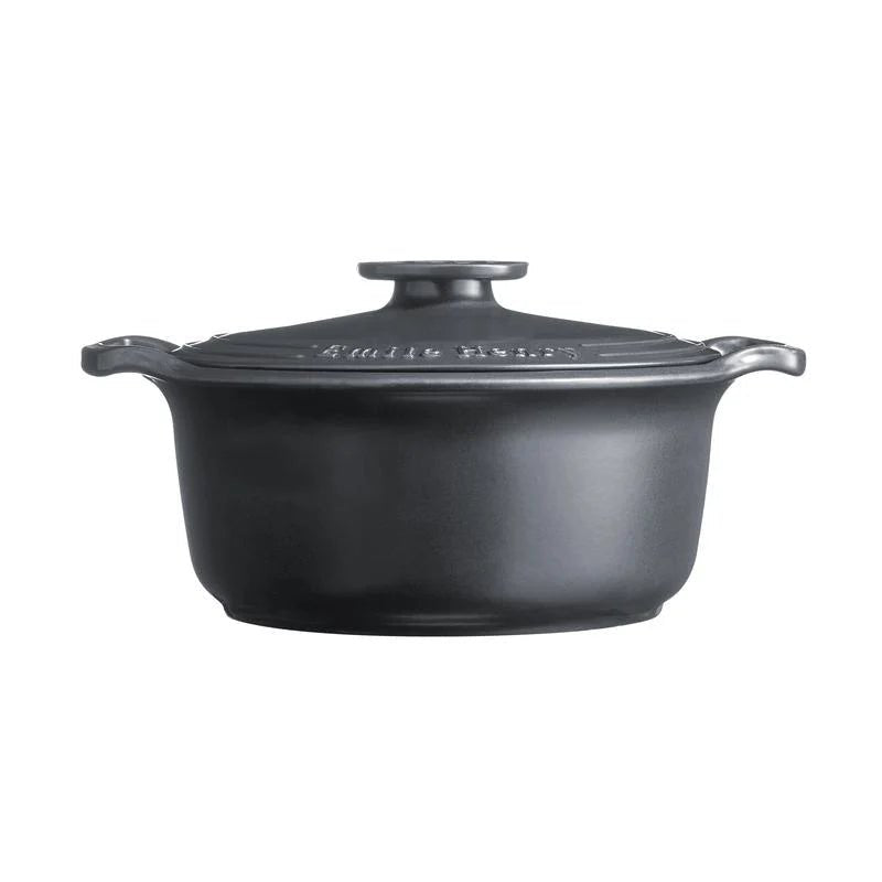 Emile Henry - Sublime Round Casserole, 4.0L, Slate - Lacbleu Wines - EH774740 - 3289317747403