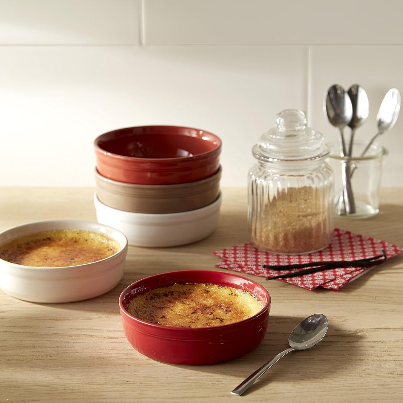 Emile Henry - Twin Ceramic Crème Brûlée Ramekin Set, Burgundy - Lacbleu Wines - EH344013 - 3289313440131