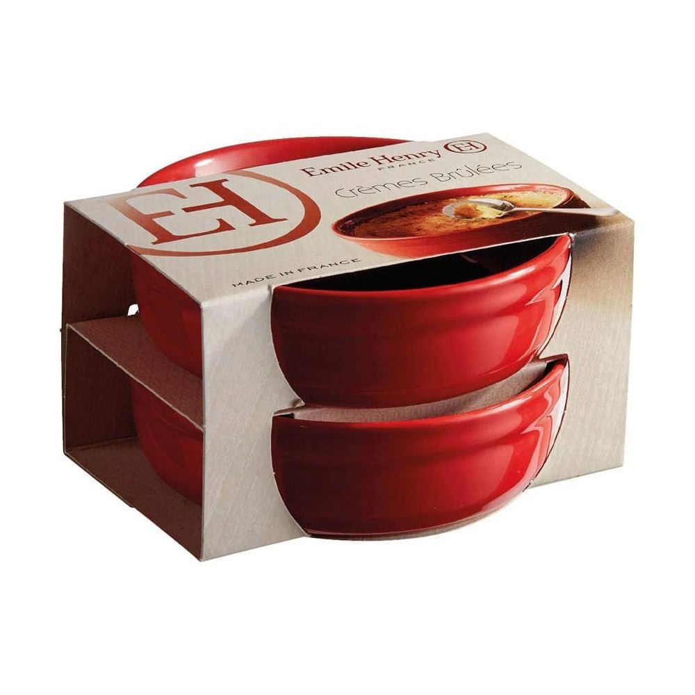 Emile Henry - Twin Ceramic Crème Brûlée Ramekin Set, Burgundy - Lacbleu Wines - EH344013 - 3289313440131