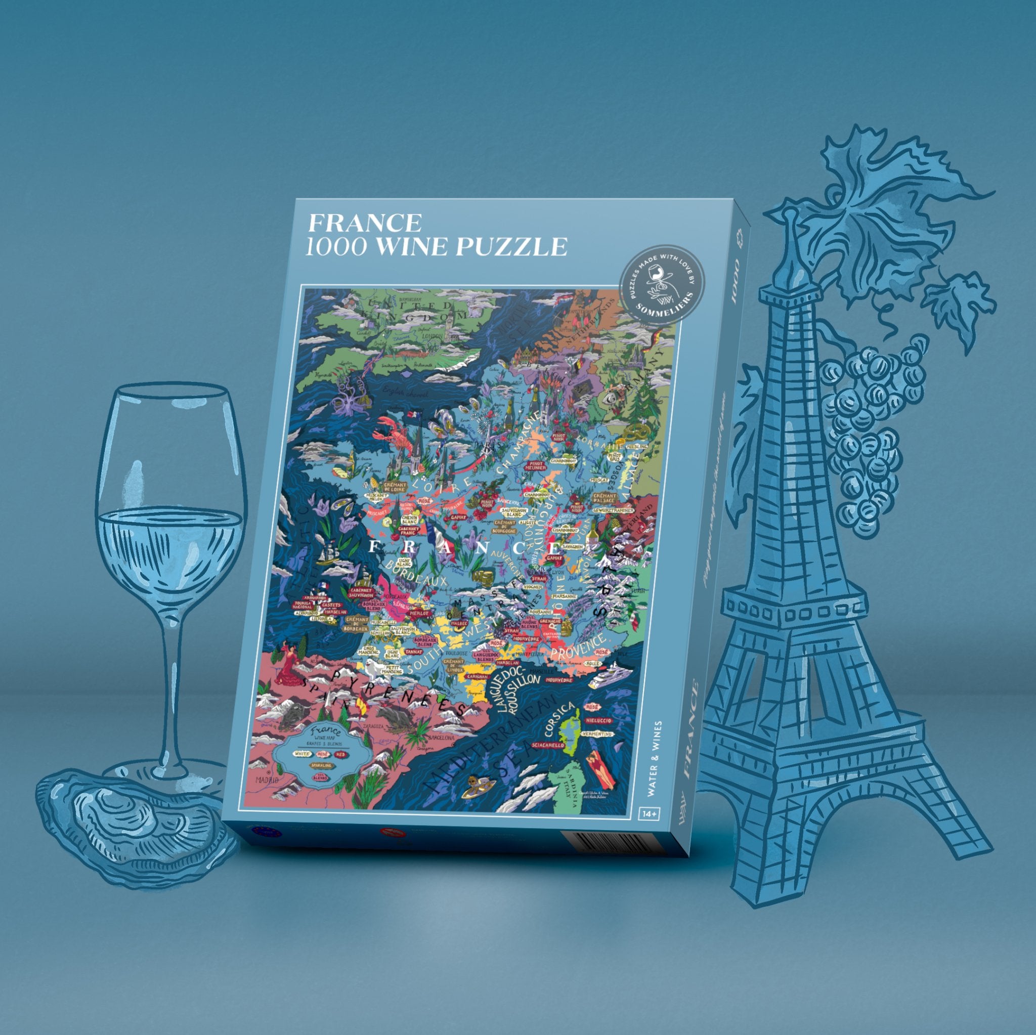 Water & Wines - France Wine Puzzle - Lacbleu Wines - WWFRANCE - 7350121880009