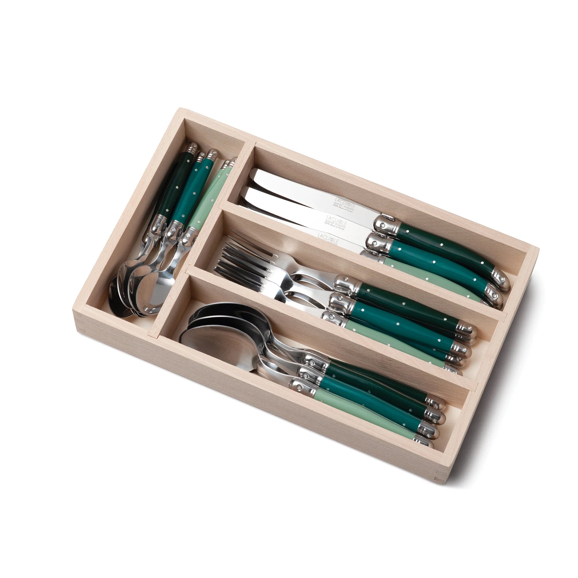 Laguiole par André Verdier - 24 Piece Cutlery Set - Lacbleu Wines - K57G - 3289490046836