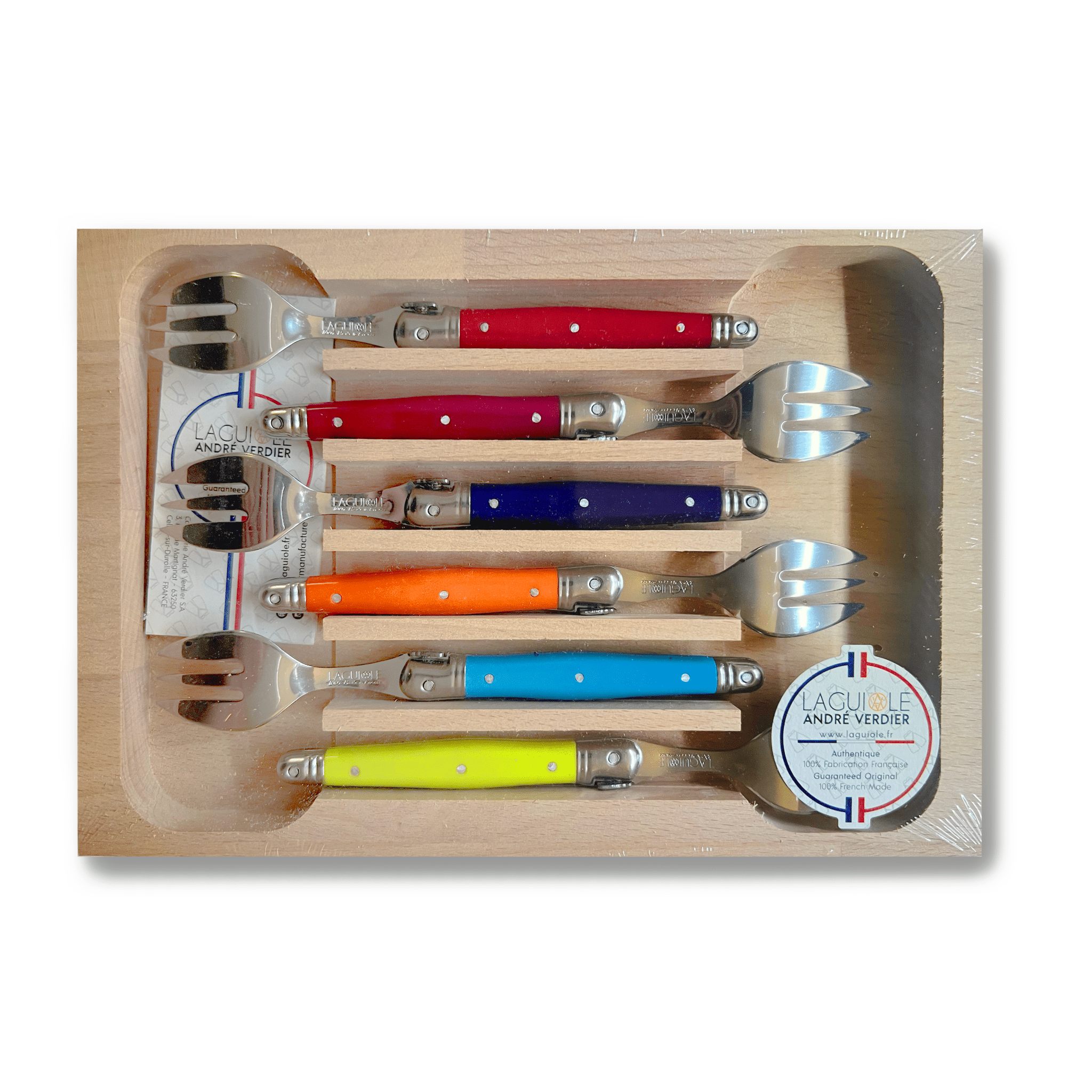 Laguiole par André Verdier - 6 Piece Cake Fork Set, Bright - Lacbleu Wines - K67M - 3289490006212