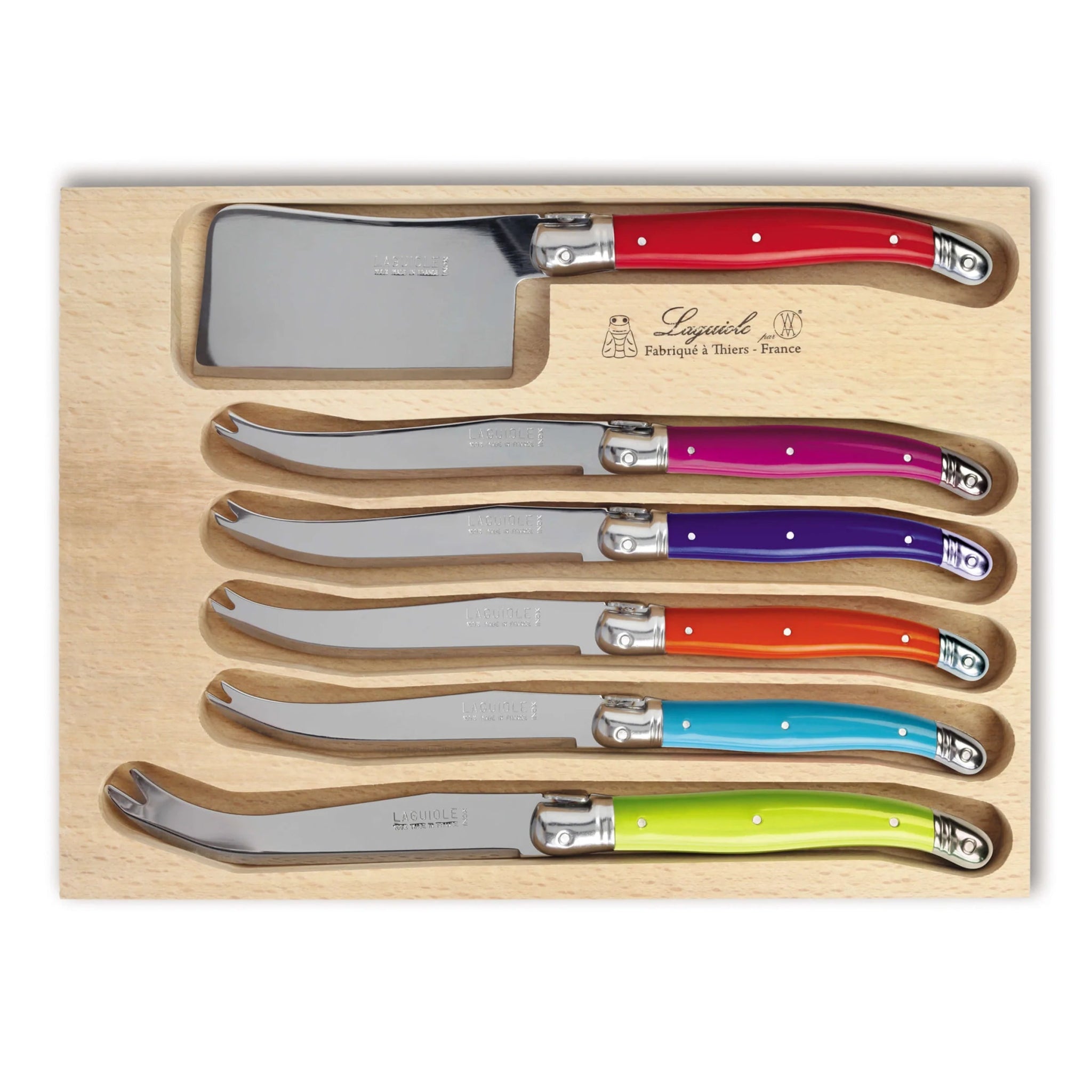 Laguiole par André Verdier - 6 Piece Cheese Knife Set - Lacbleu Wines - K71M - 3289490006250