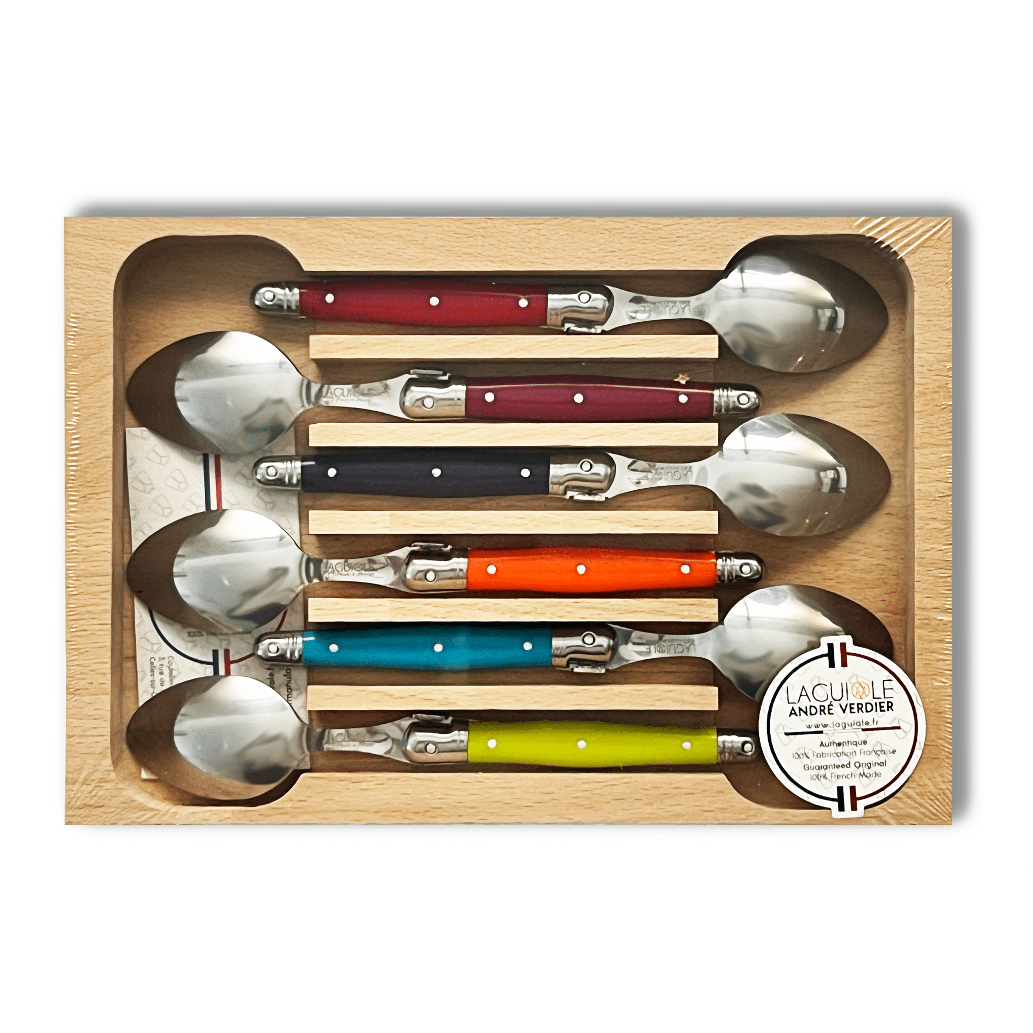Laguiole par André Verdier - 6 Piece Teaspoon Set, Bright - Lacbleu Wines - K54M - 3289490005697