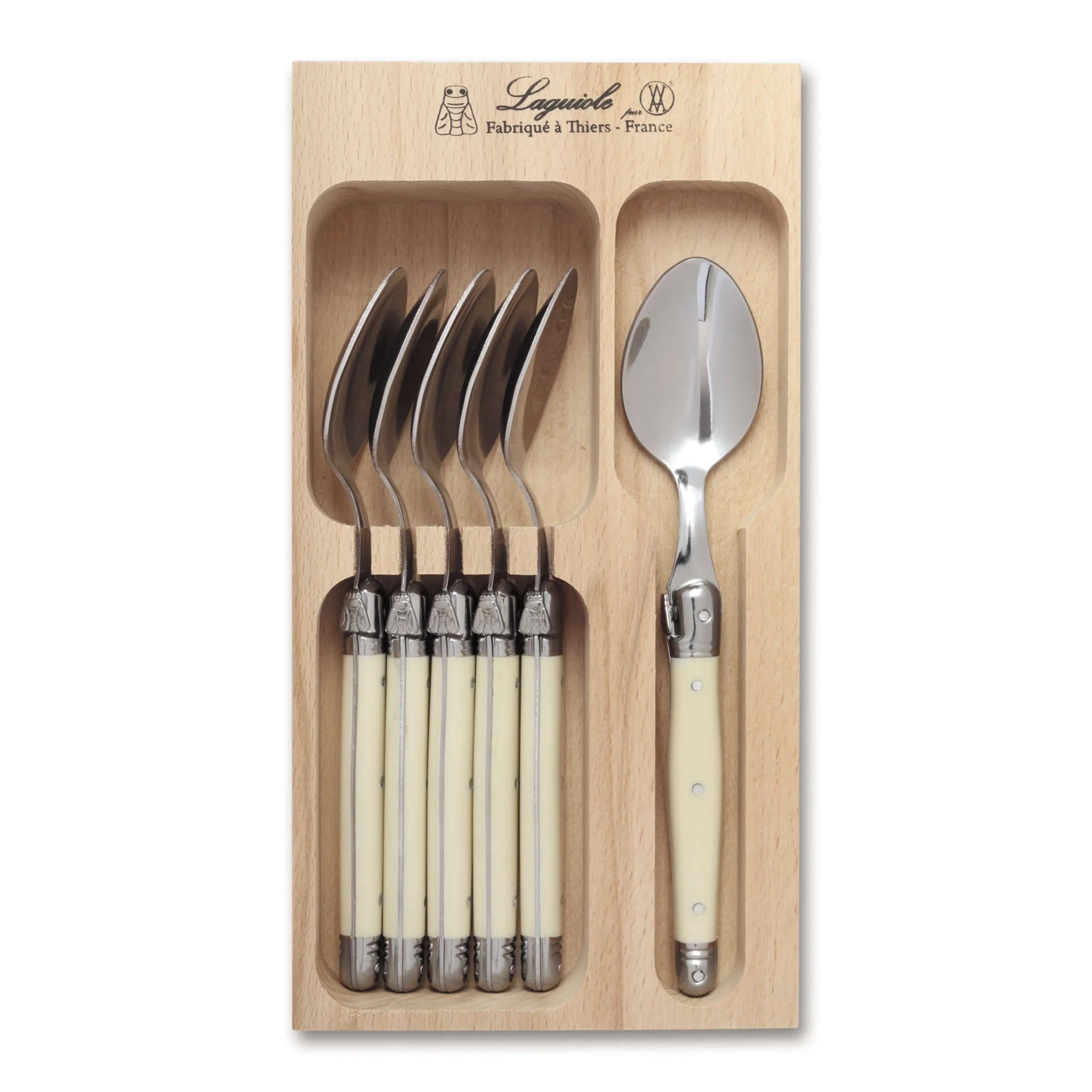 Laguiole par André Verdier - 6 Piece Teaspoon Set - Lacbleu Wines - K54W - 3289490005703