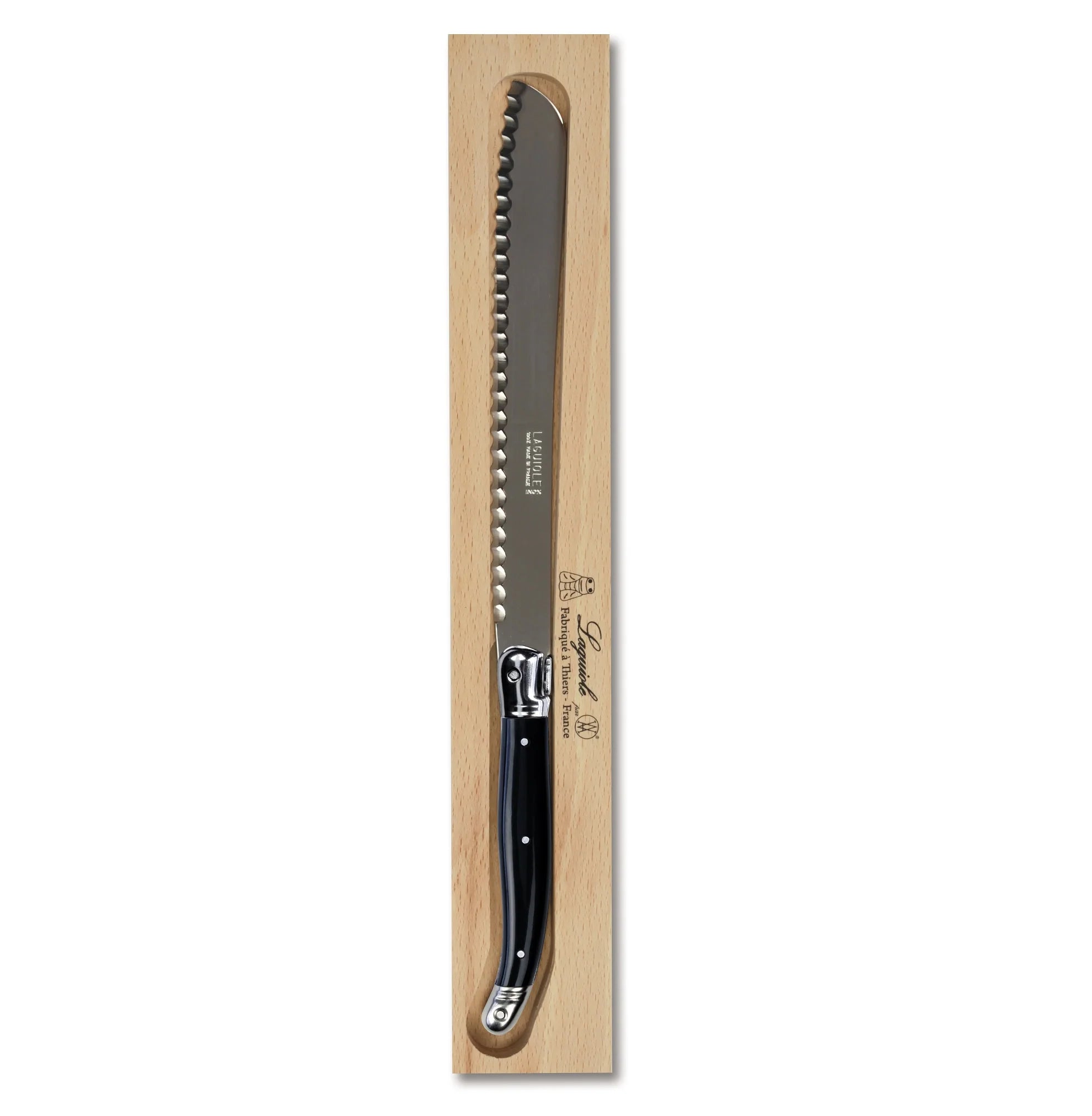 Laguiole par André Verdier - Bread Knife, Black - Lacbleu Wines - K82N - 3289490007349