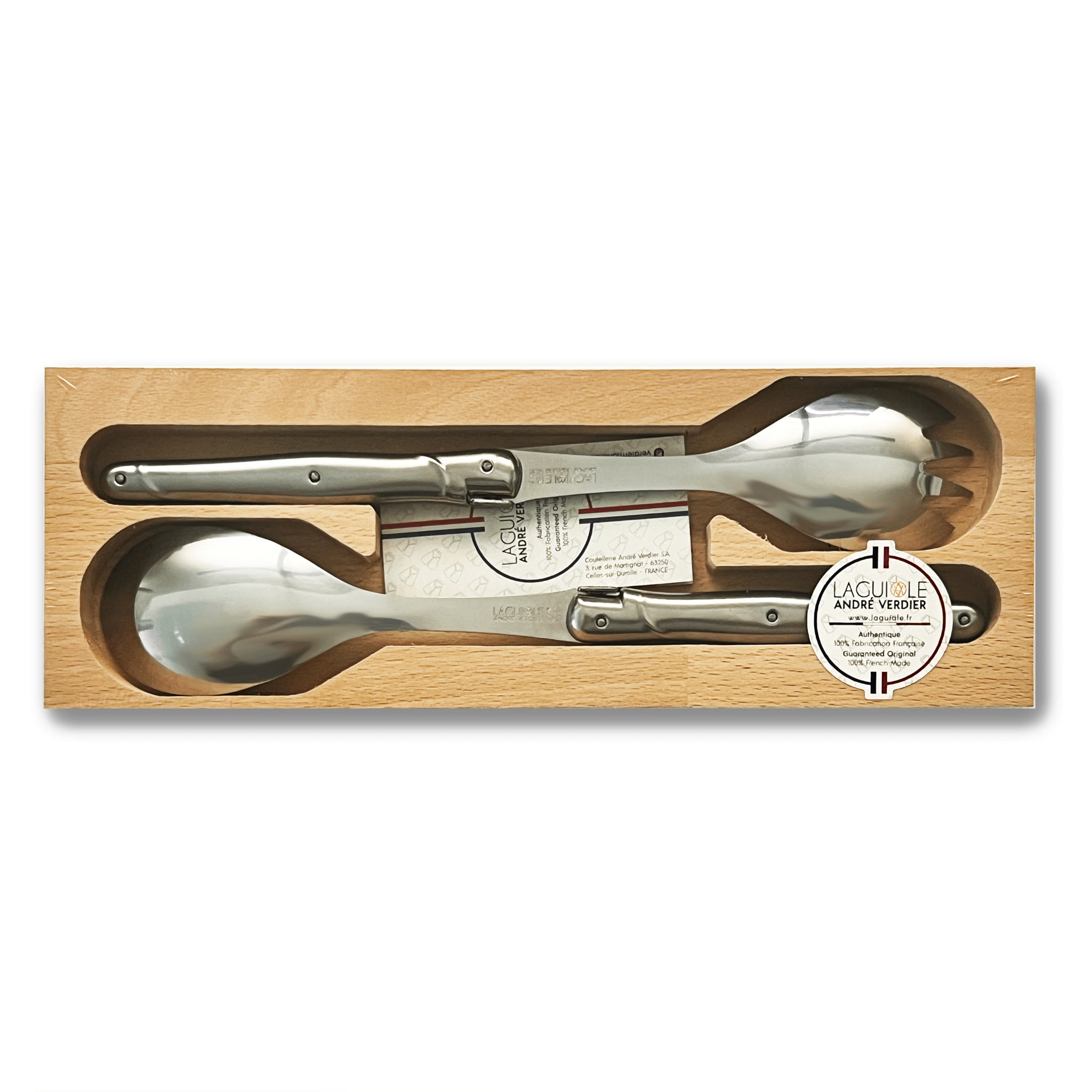 Laguiole par André Verdier - Salad Server Set, Stainless Steel - Lacbleu Wines - K77S - 3289490009947