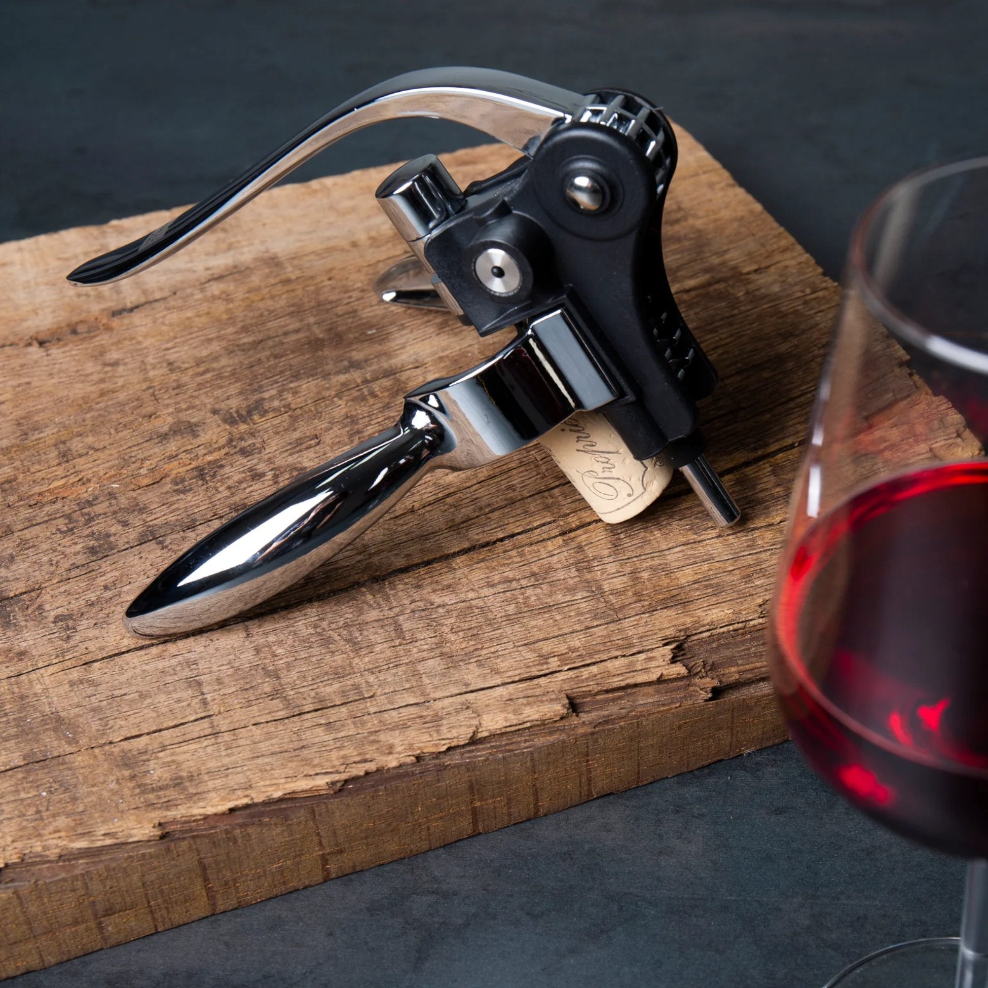 Vacu Vin - Lever Corkscrew Horizontal, Black - Lacbleu Wines - VV66514606 - 8714793665149