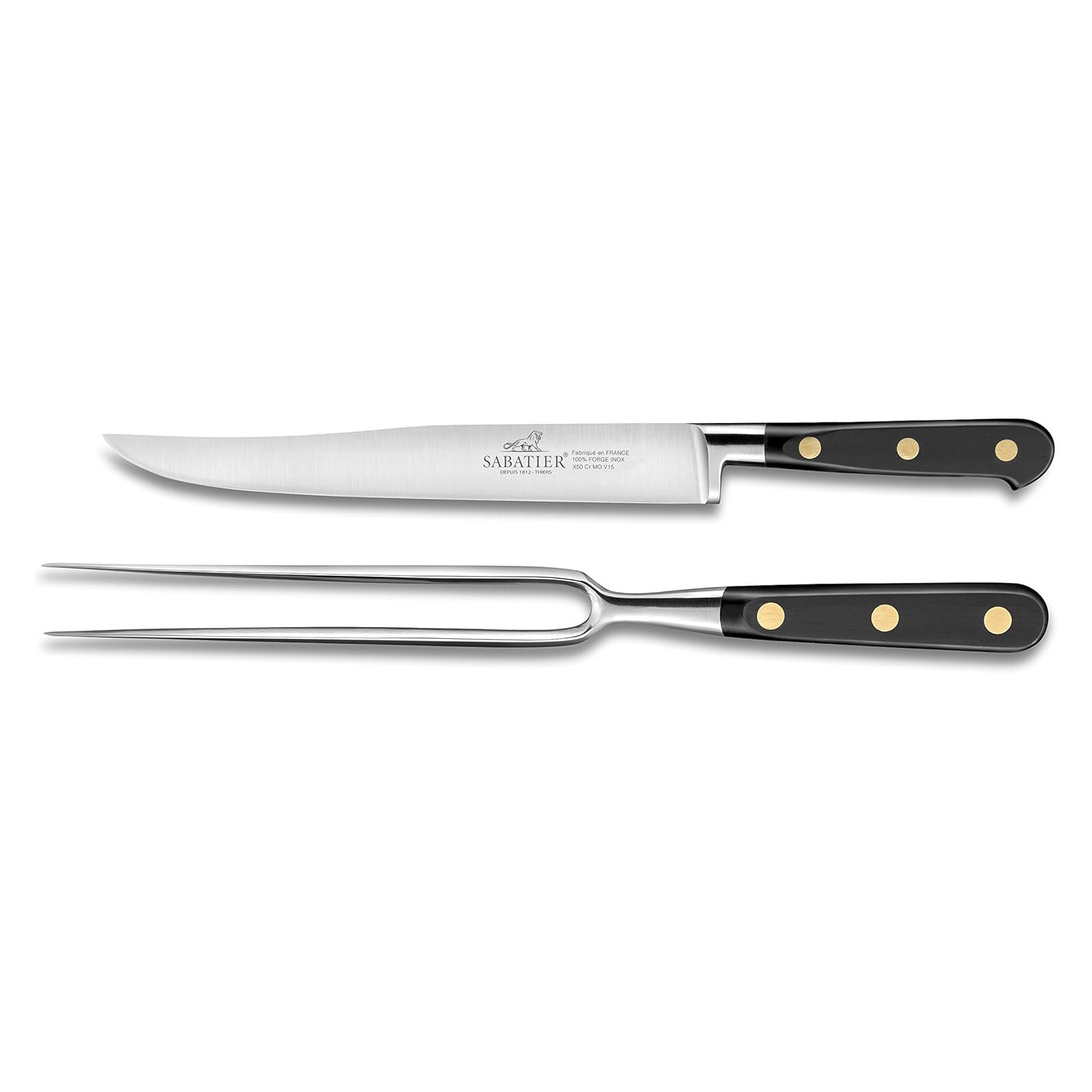 Lion Sabatier - 2 Piece Ideal Carving Set, Brass Rivets - Lacbleu Wines - LS893280 - 3269418932809