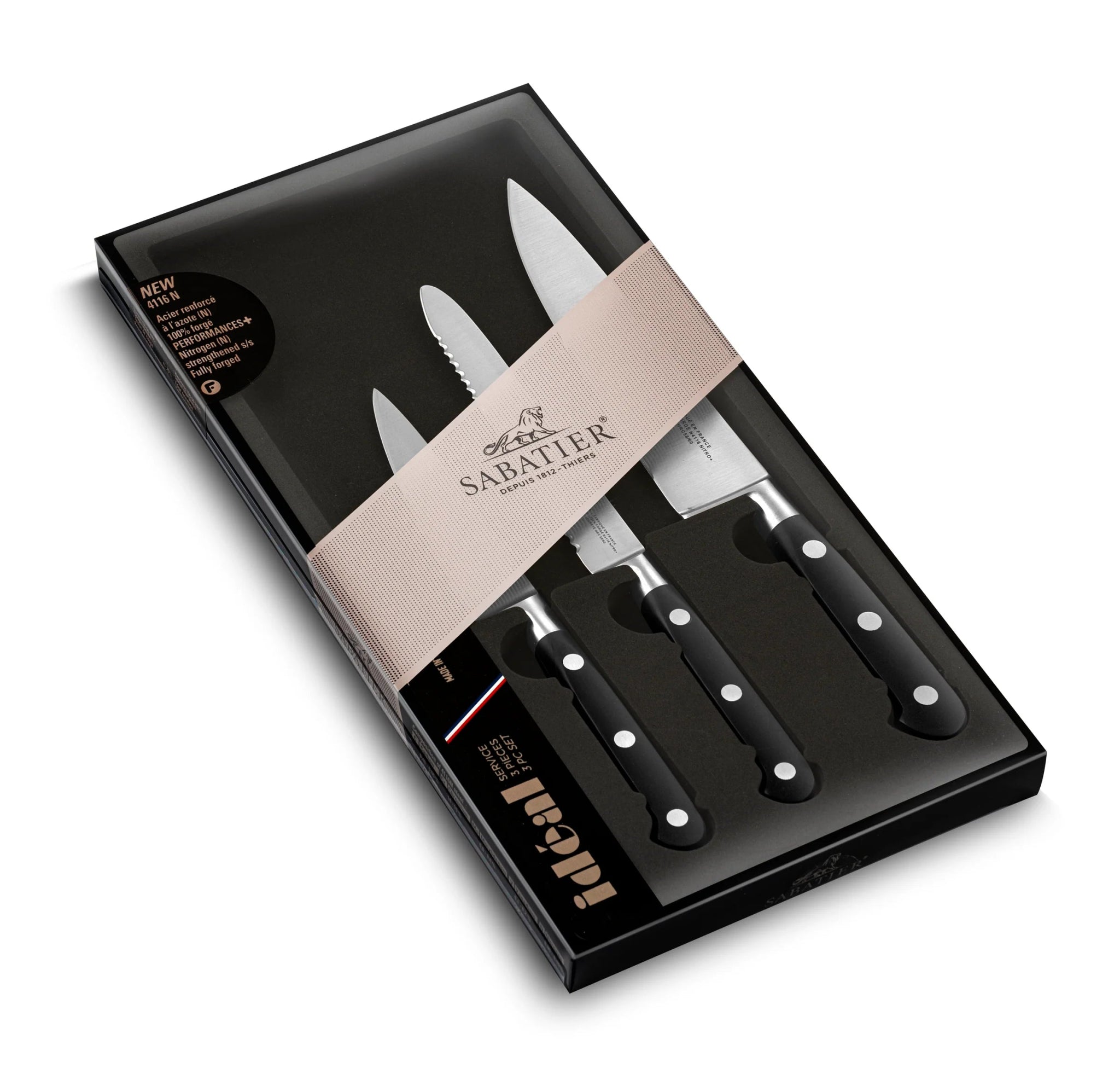 Lion Sabatier - 3 Piece Ideal Kitchen Knives Set - Lacbleu Wines - LS804380 - 3269418043802