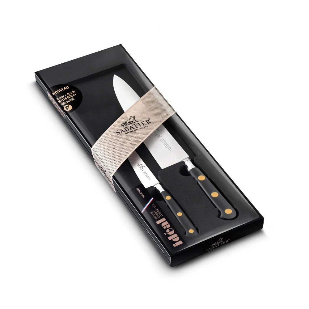 Lion Sabatier - Ideal - 2 Piece Kitchen Knives Set, Brass Rivets - Lacbleu Wines - LS894180 - 3269418941801