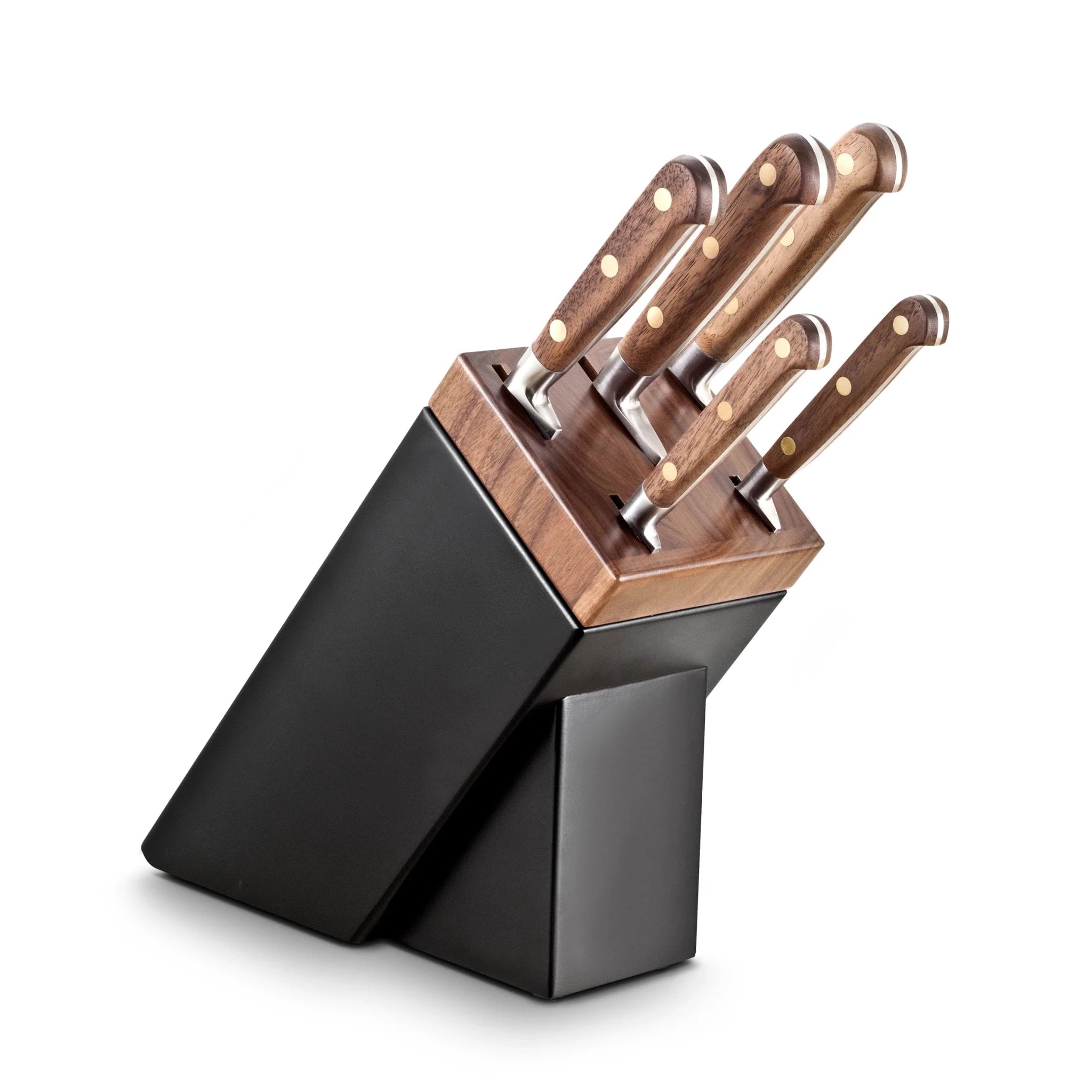 Lion Sabatier - Perigord - Sarlat Black & Walnut Knife Block with 5 Knives - Lacbleu Wines - LS664284 - 3269416642847