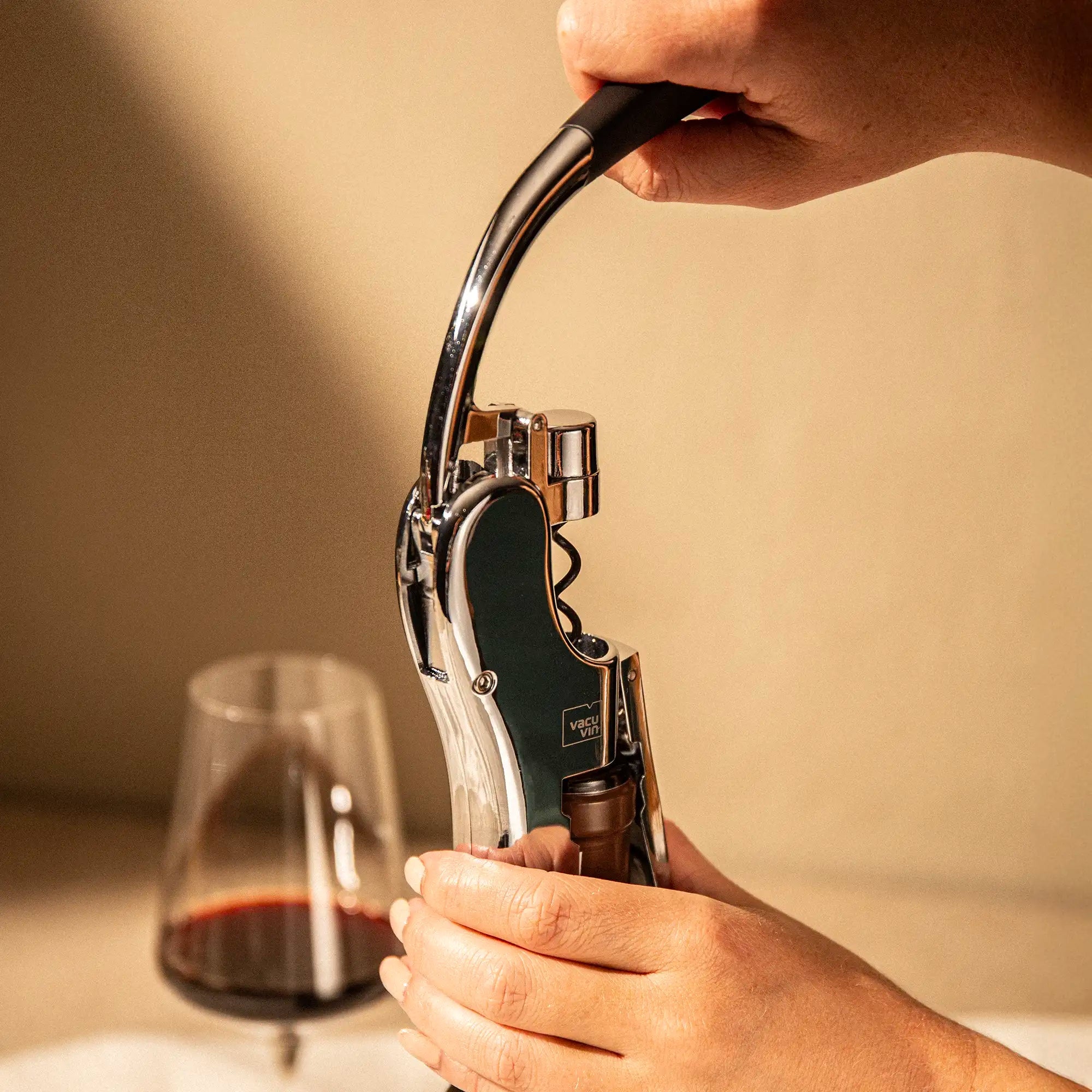 Vacu Vin - Lever Corkscrew Vertical, Black - Lacbleu Wines - VV66535606 - 8714793010086