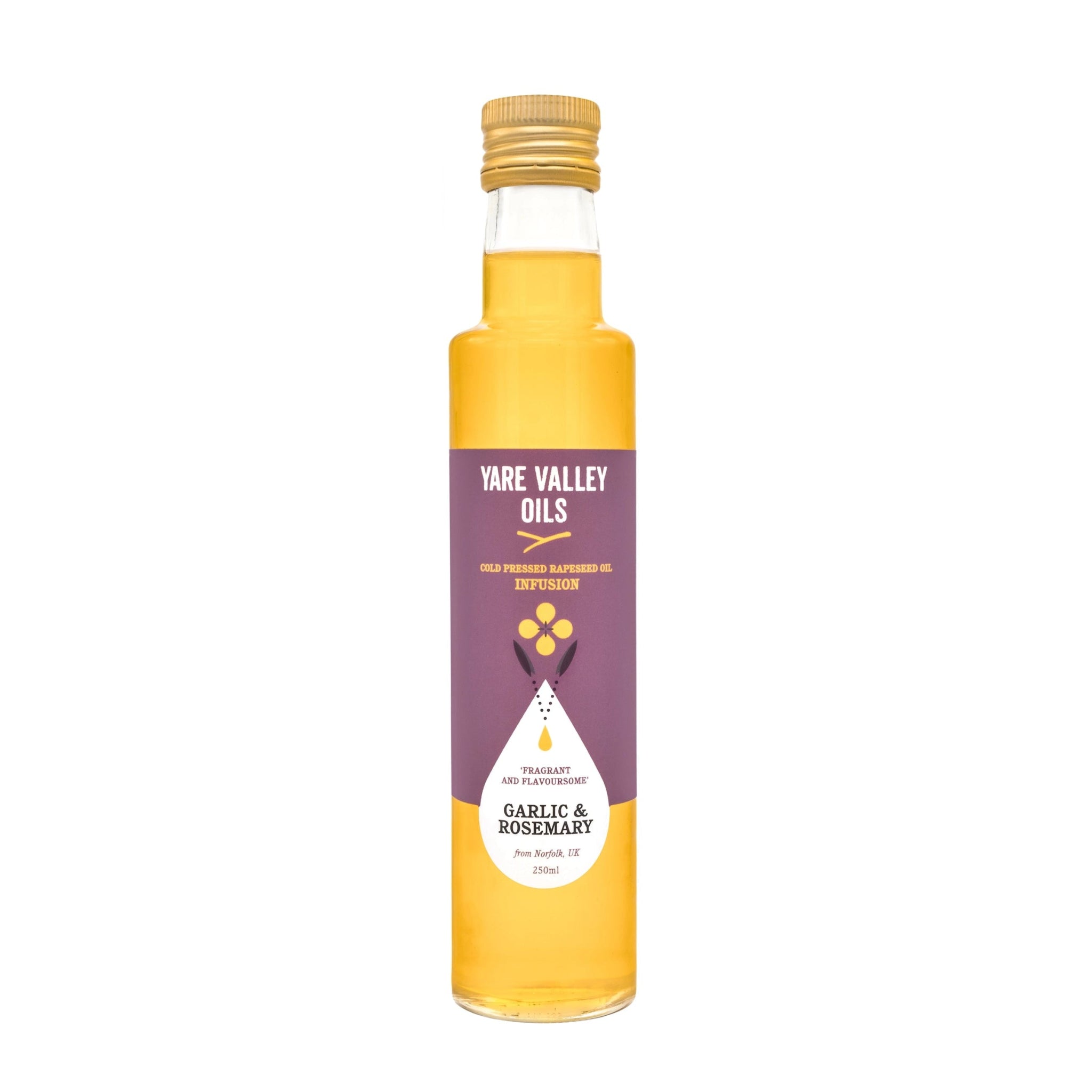 Yare Valley - Cold Pressed Rapeseed Oil, Garlic & Rosemary, 250ml - Lacbleu Wines - YV25033 - 5060196570096