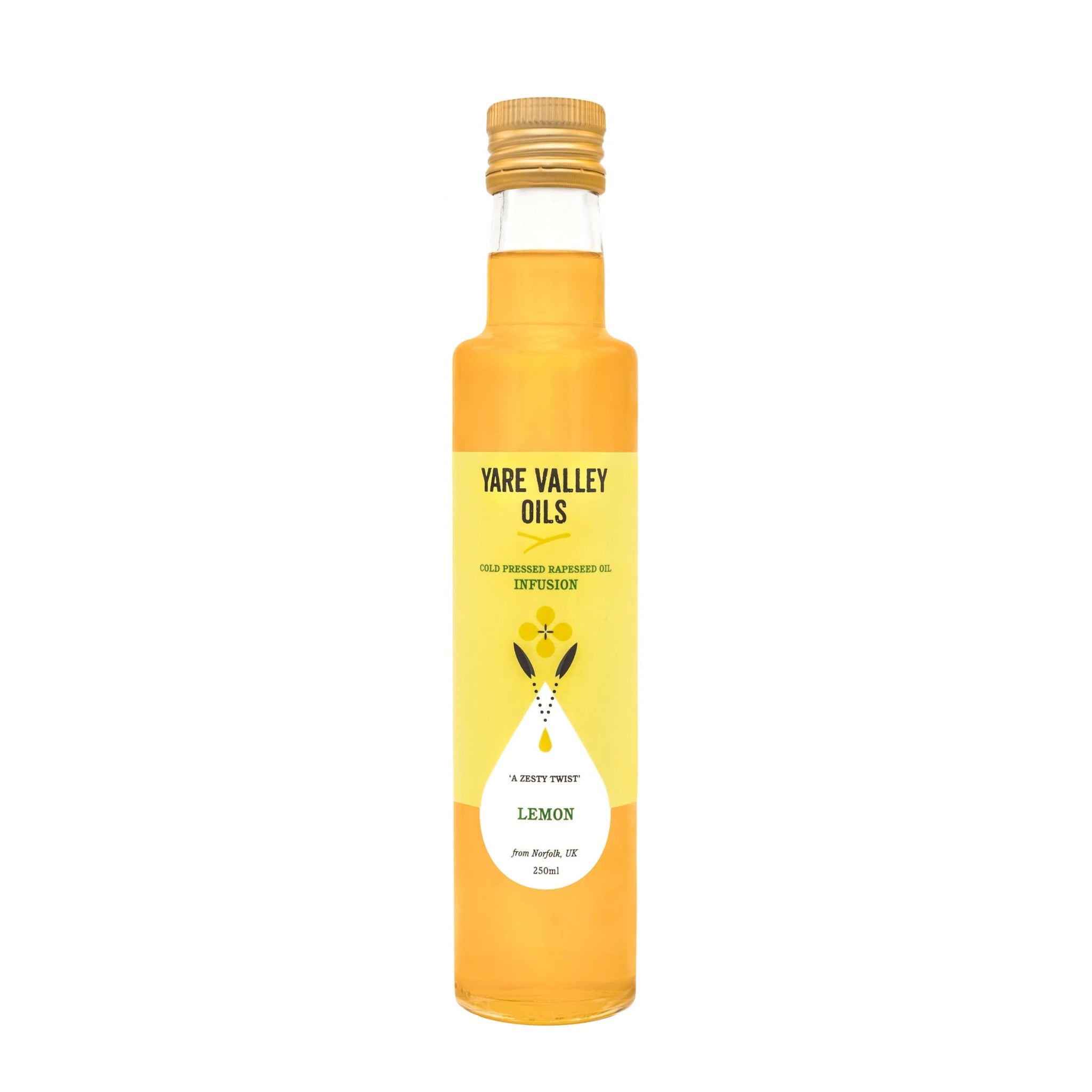 Yare Valley - Cold Pressed Rapeseed Oil, Lemon, 250ml - Lacbleu Wines - YV25032 - 5060196570089